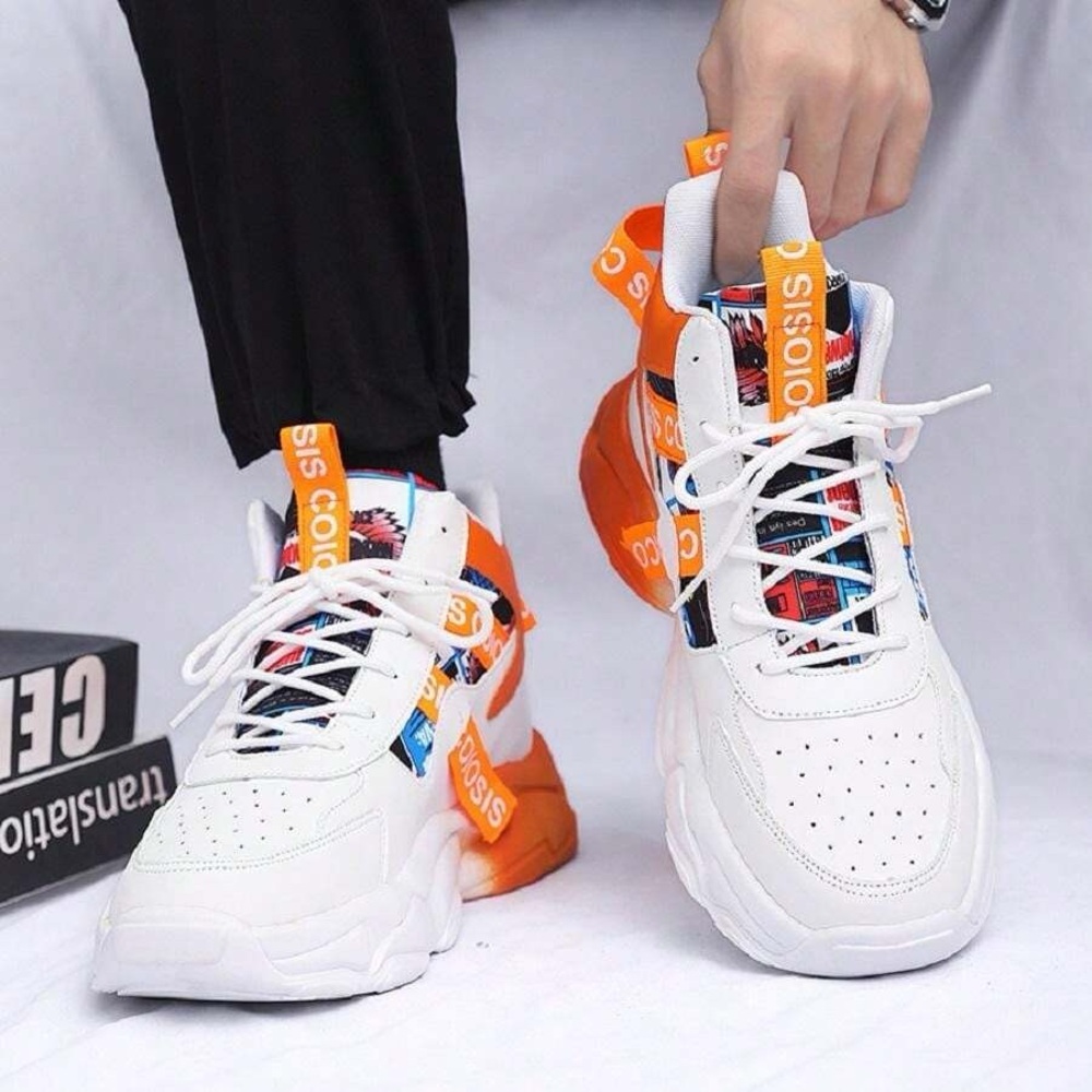 NEW Chunky White and Orange Men’s Sneakers